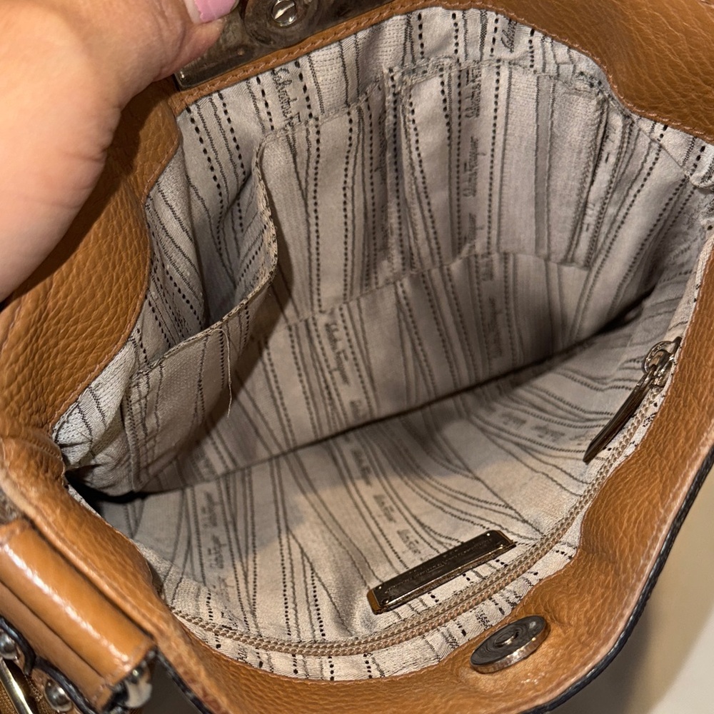 Authentic Salvatore Ferragamo Brown Leather Crossbody Bag - Picture 12 of 16